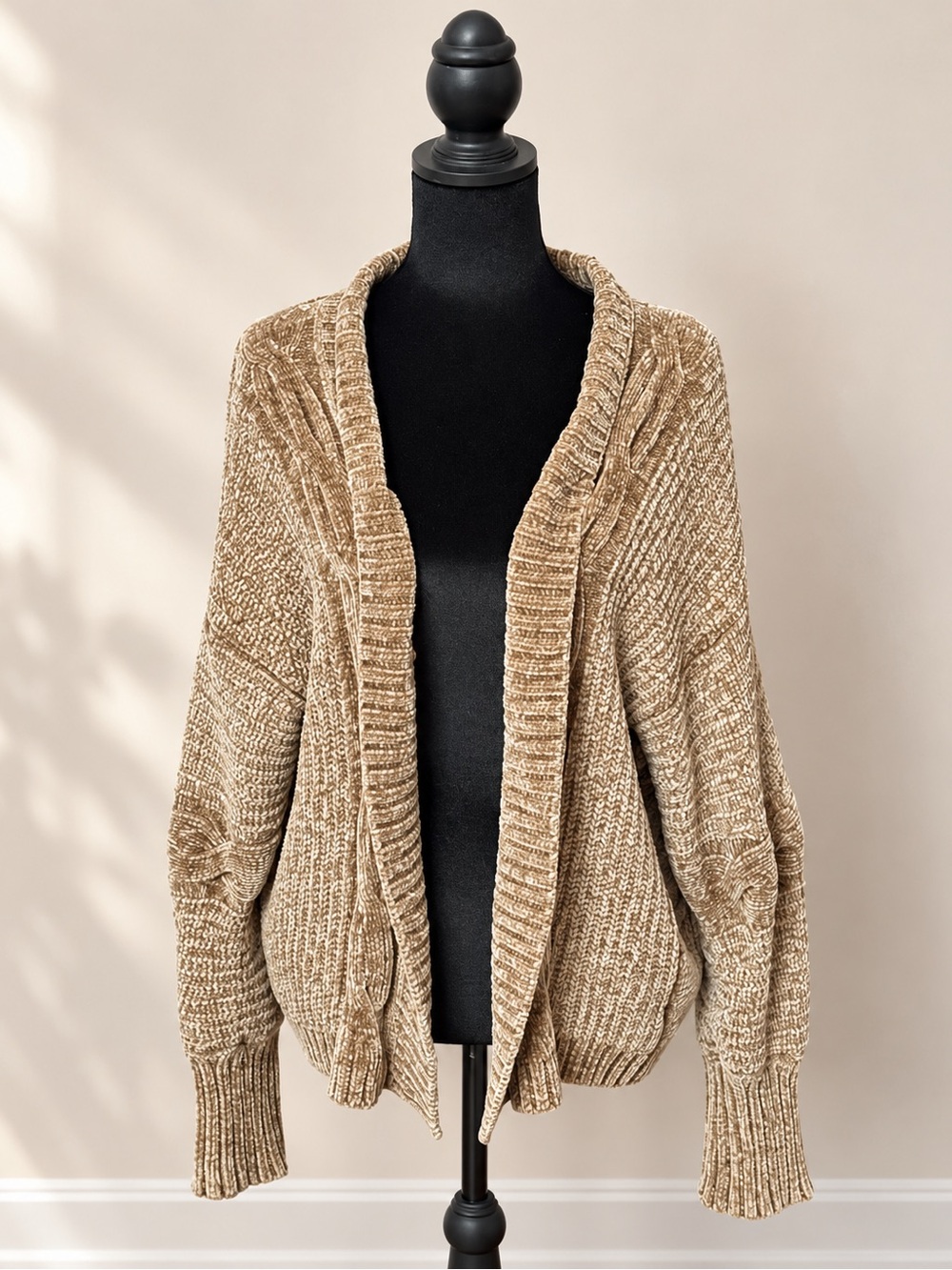 Madison + Hudson Chenille Cable Knit Open Front Cardigan Women’s Large